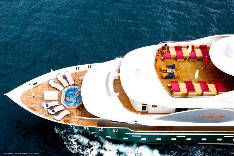 Luxury yacht on open sea