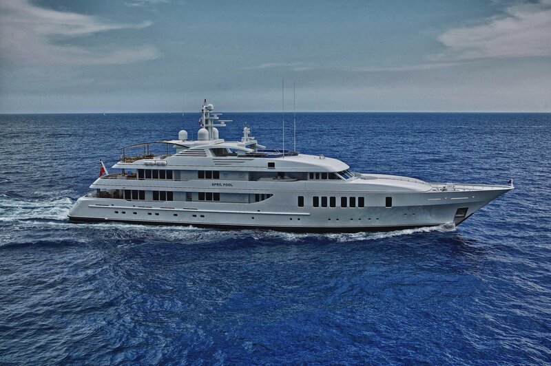 Luxury yacht on open sea