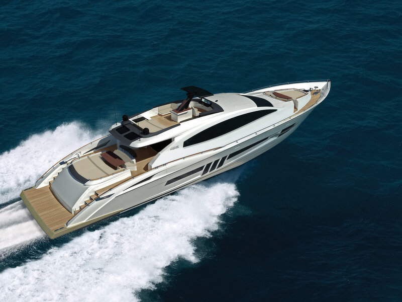 Luxury yacht on open sea