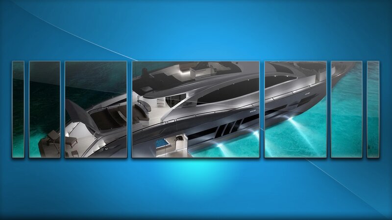 Luxury Yacht on Water — Blue, Serene