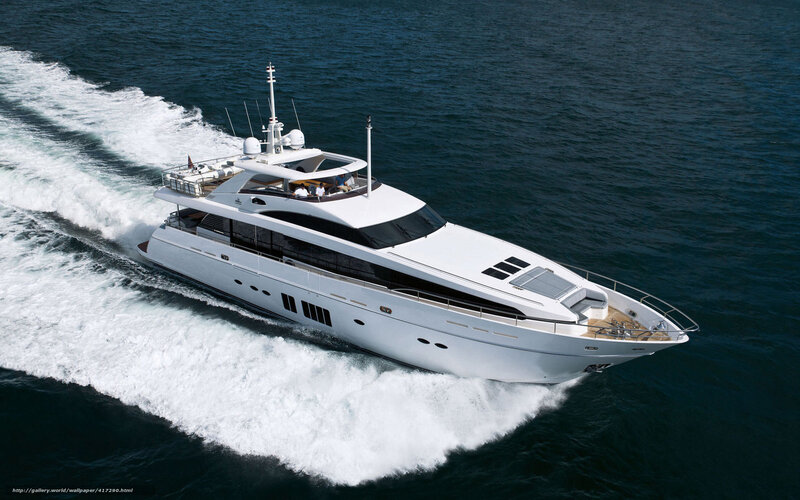 Luxury yacht speeding on the sea