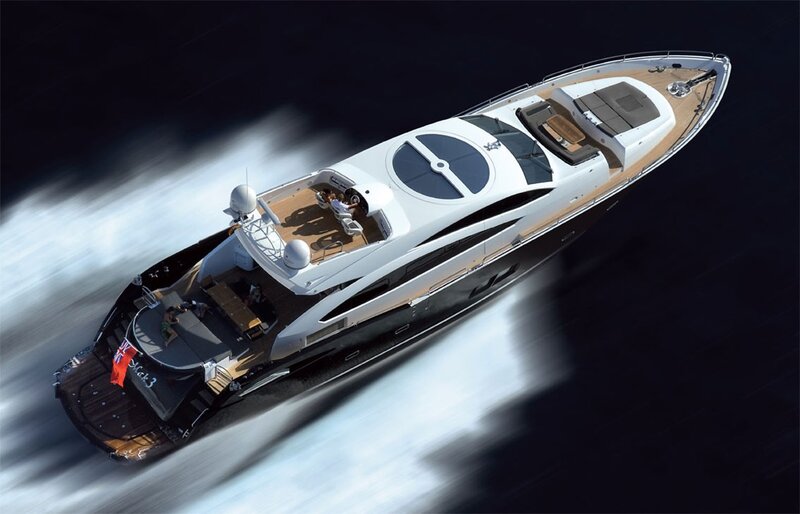 luxury yacht speeding on water