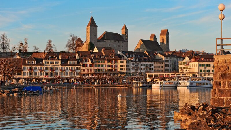 Luzern cityscape at sunset
