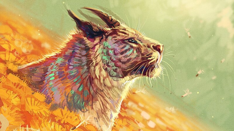 Lynx in Autumn Field
