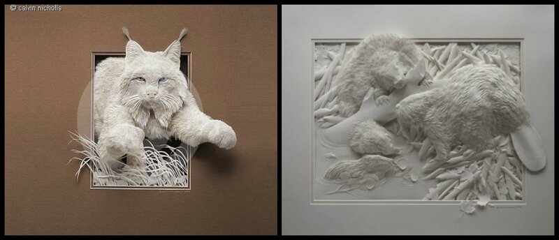 Lynx in Paper Sculpture