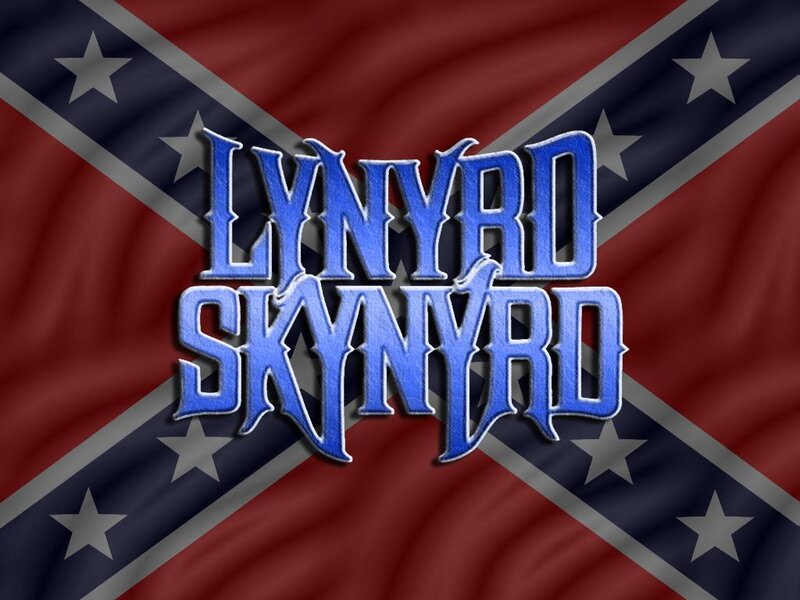 Lynyrd Skynyrd logo on Confederate flag