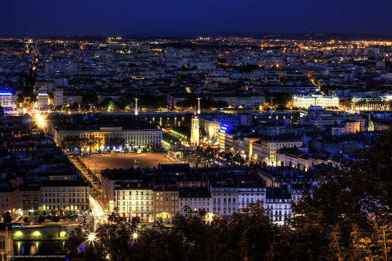 Lyon at night from Fourvière