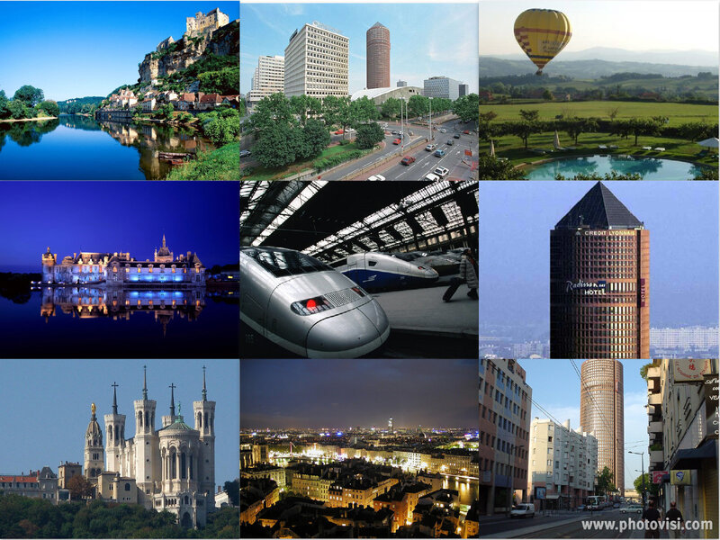 Lyon cityscape collage