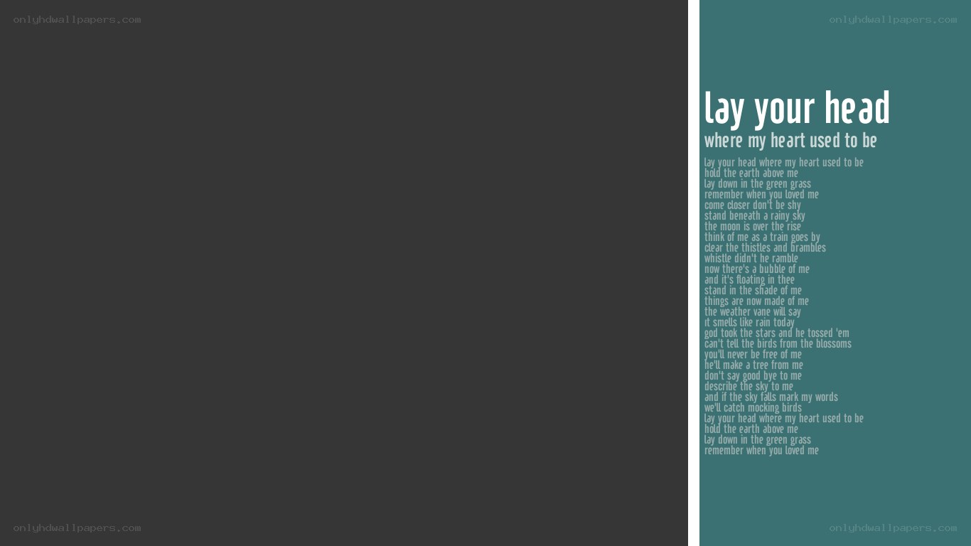 lyrics for lay your head