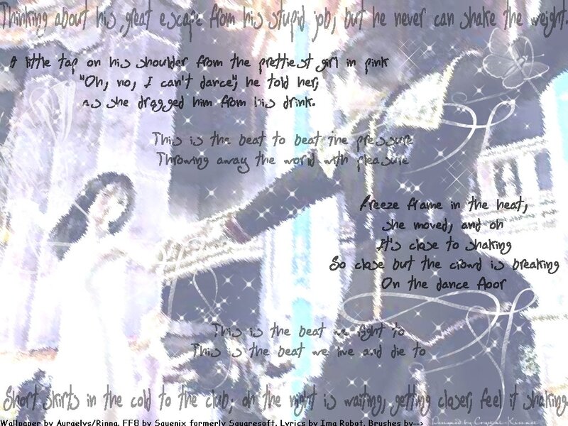 lyrics on a sparkly background