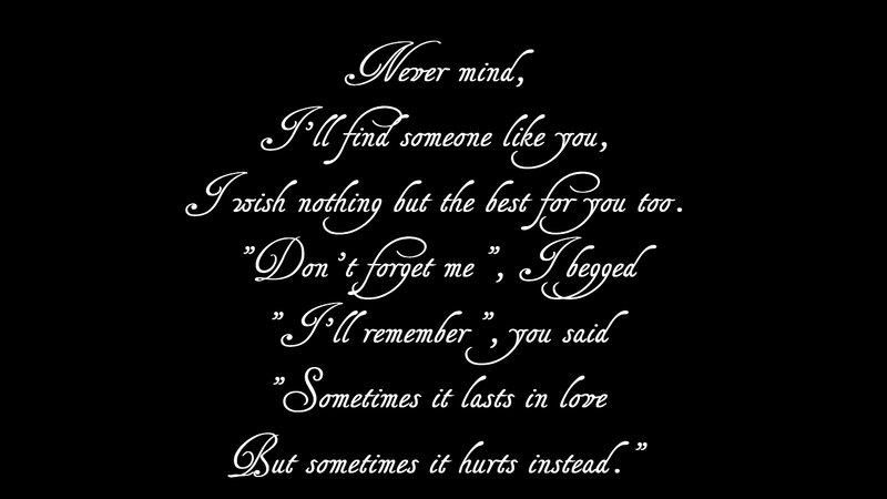 Lyrics on Black Background — Melancholic, Minimalist