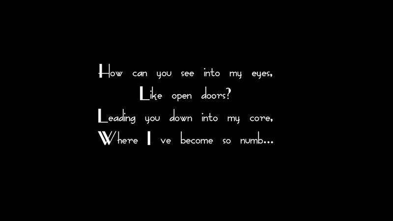 Lyrics on Black Background — Somber