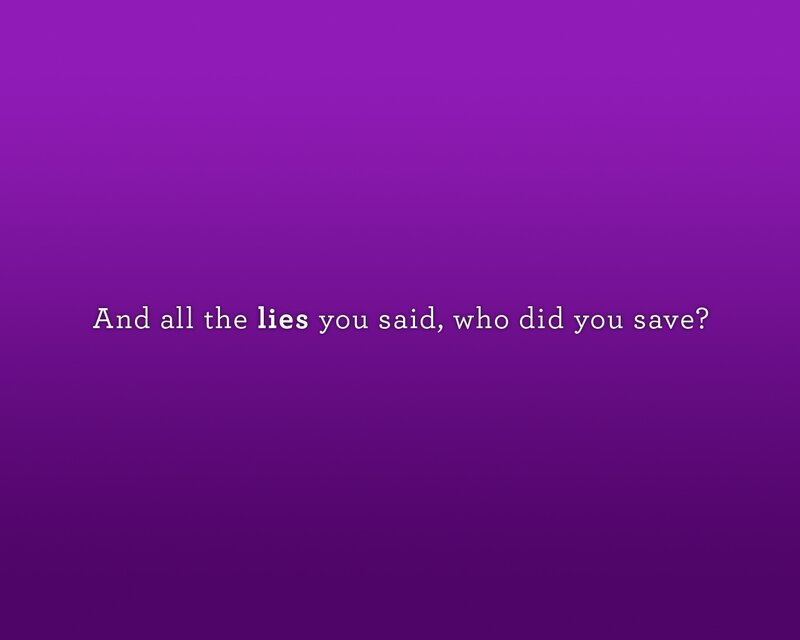 lyrics on purple background