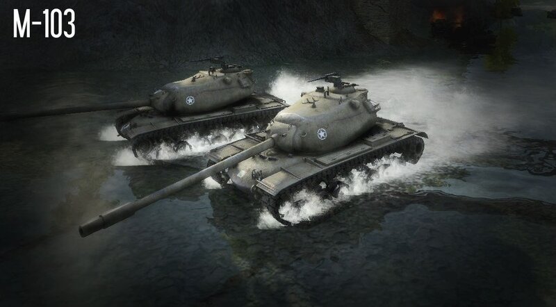 M-103 tanks crossing river