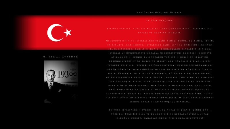 M. Kemal Ataturk Portrait — Black