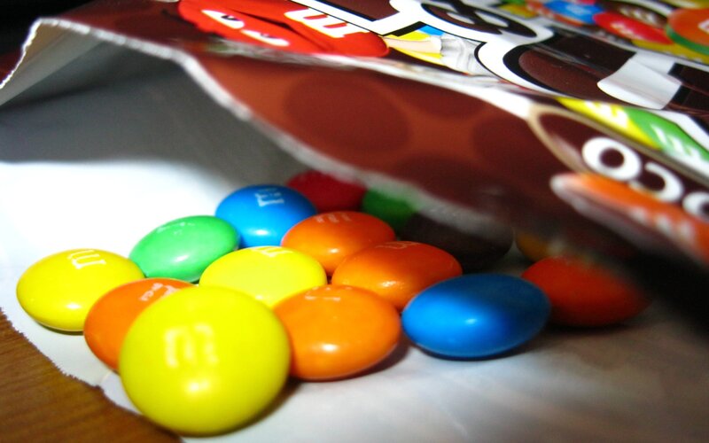 M&M's Candies Spilling