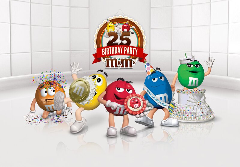 M&M's Characters Celebrating — White