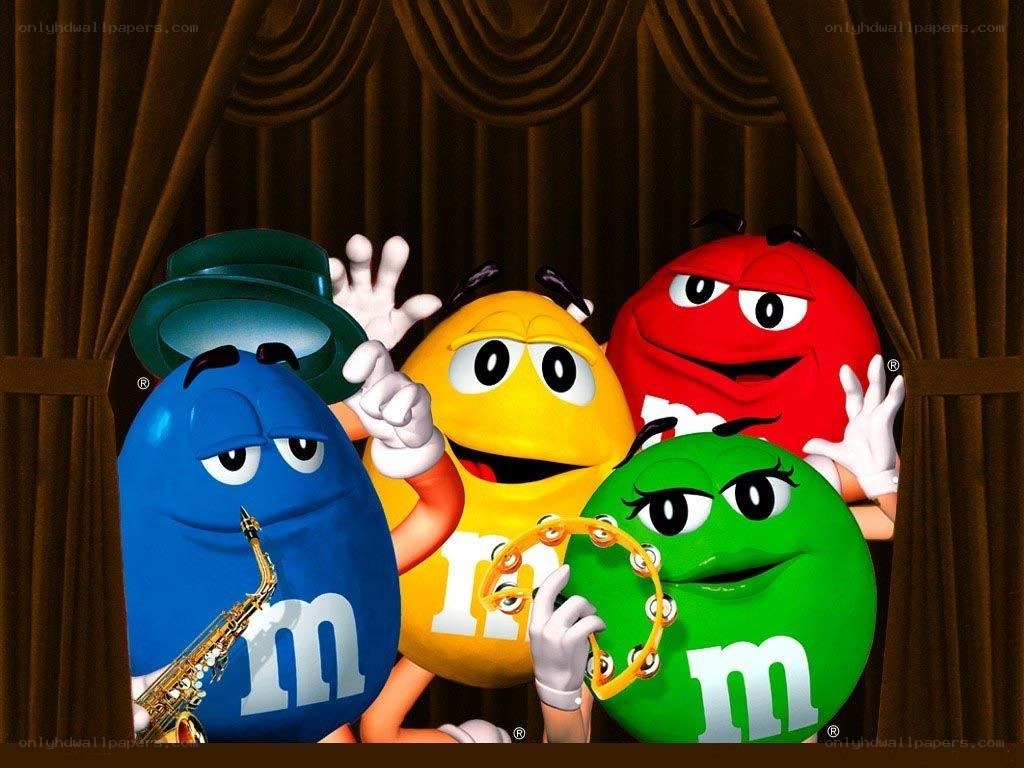 M&M's characters on stage