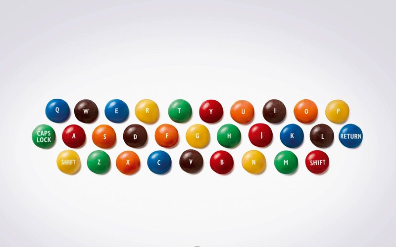 M&M's keyboard keys