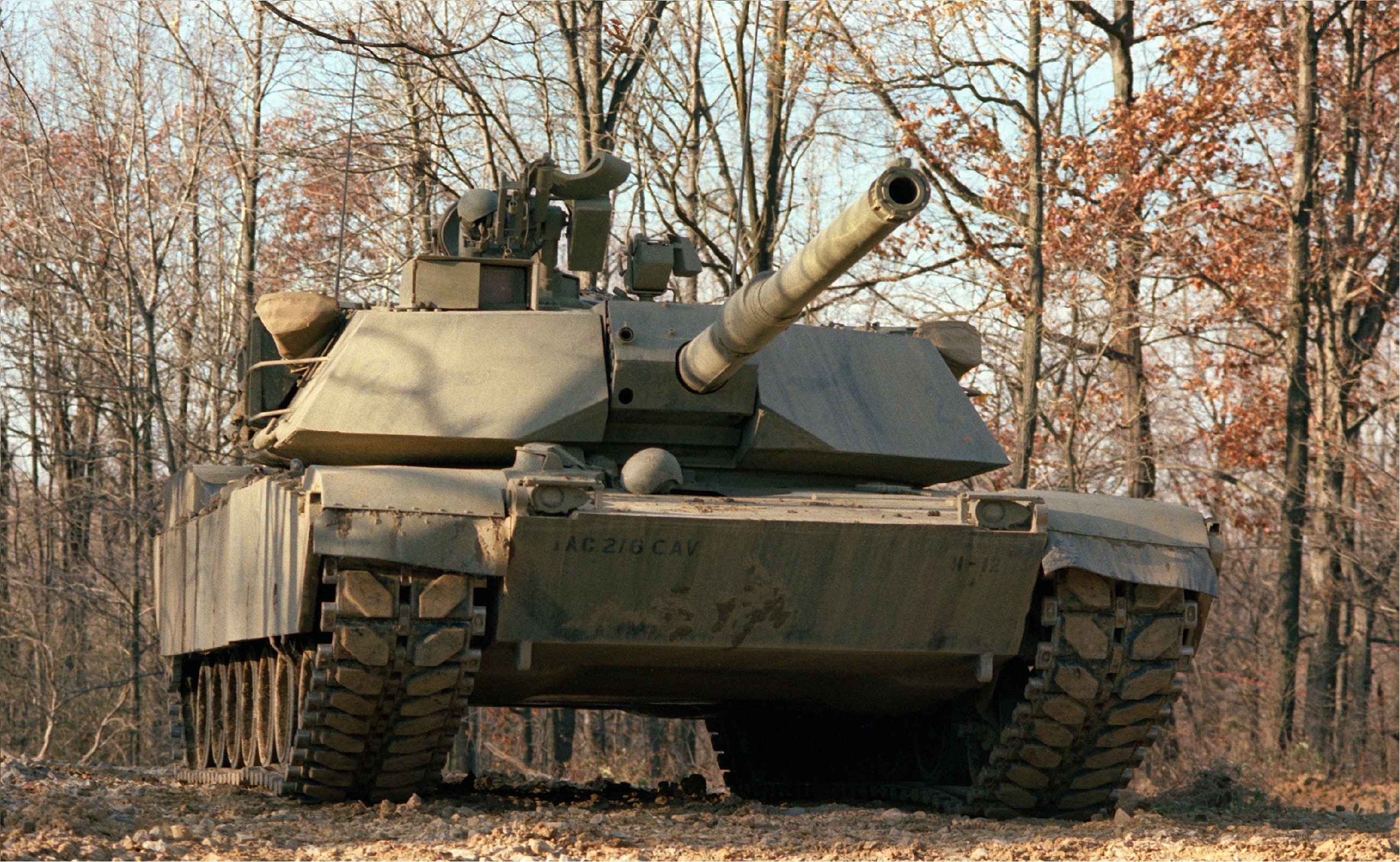 M1 Abrams tank in forest