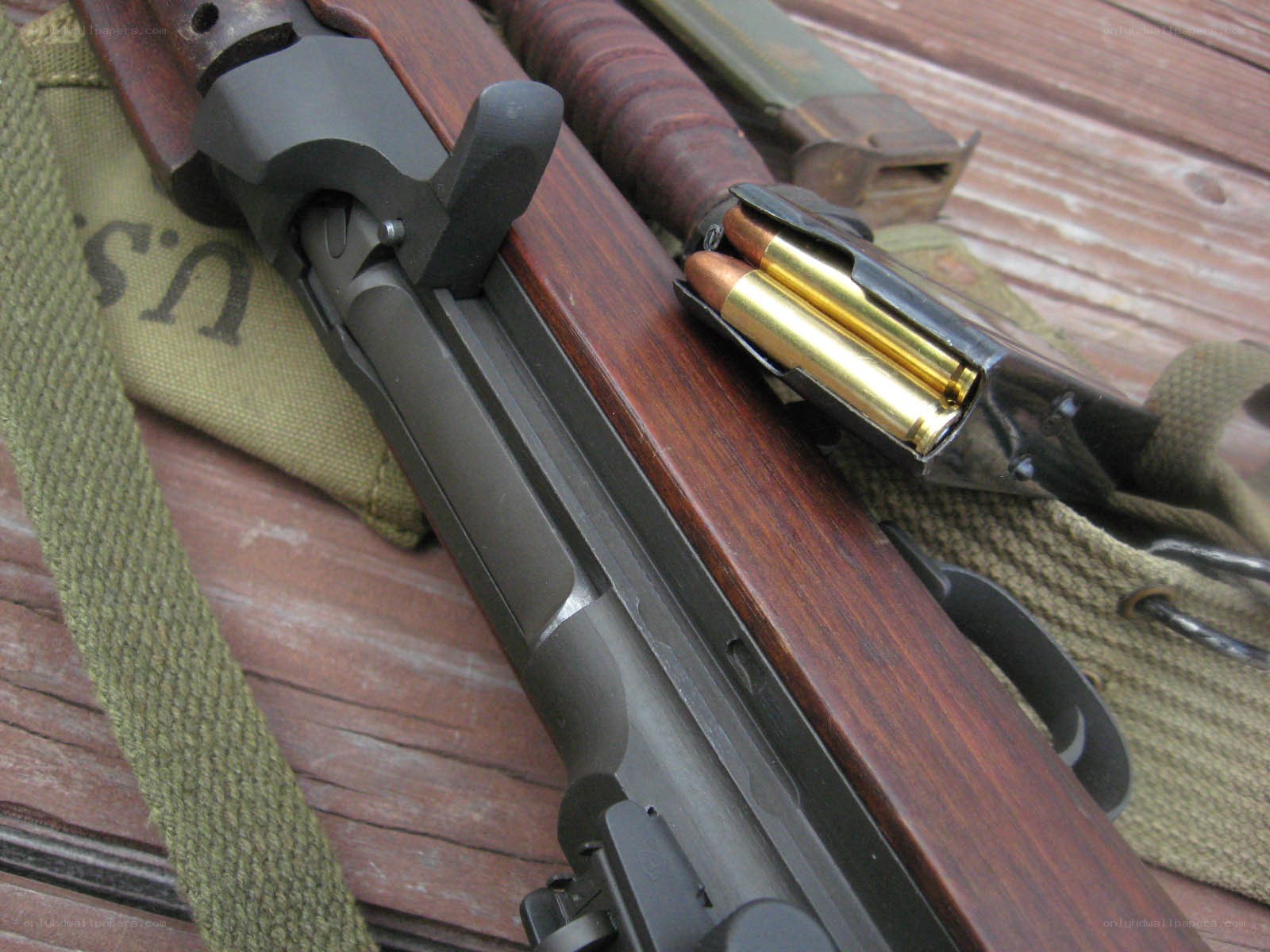M1 Garand rifle with ammunition