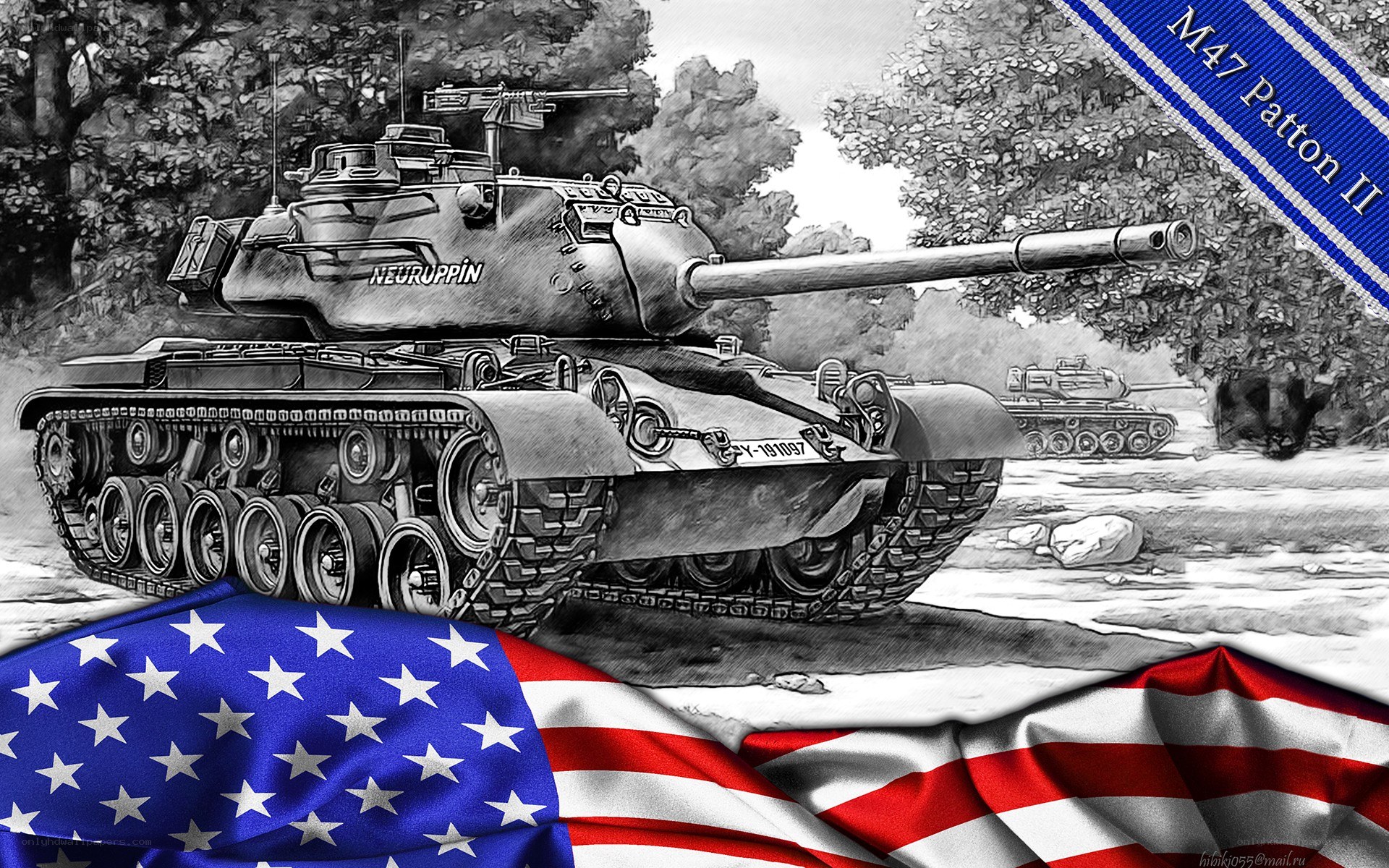 M47 Patton II tank illustration