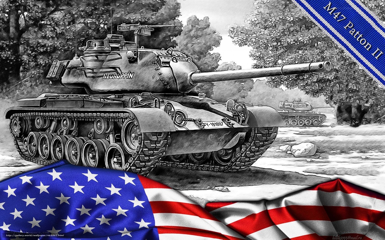 M47 Patton II tank illustration