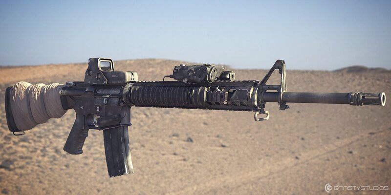 M4a1 Rifle in Desert