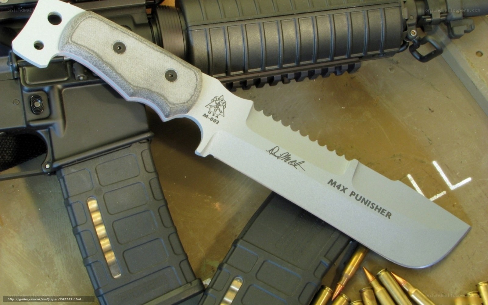 M4X Punisher knife with rifle