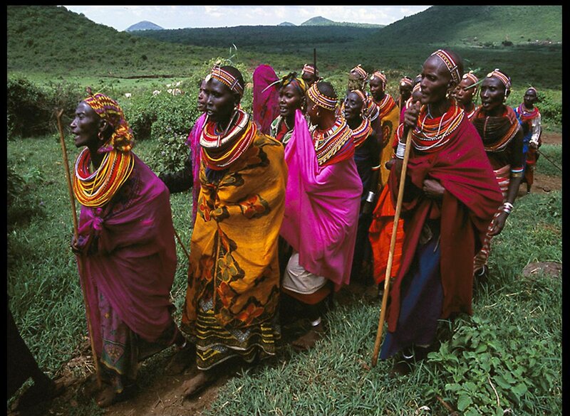 Maasai Women in Traditional Dress — Red