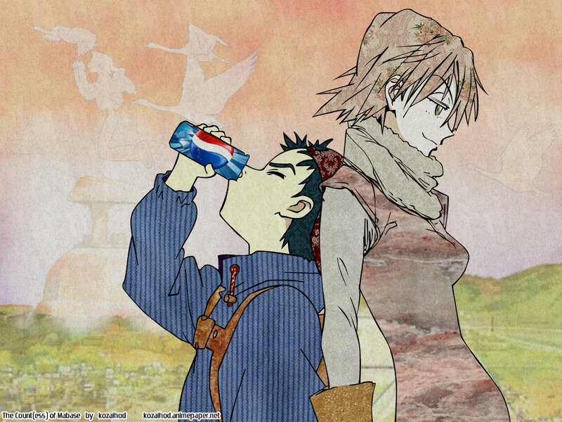 Mabase characters drinking soda