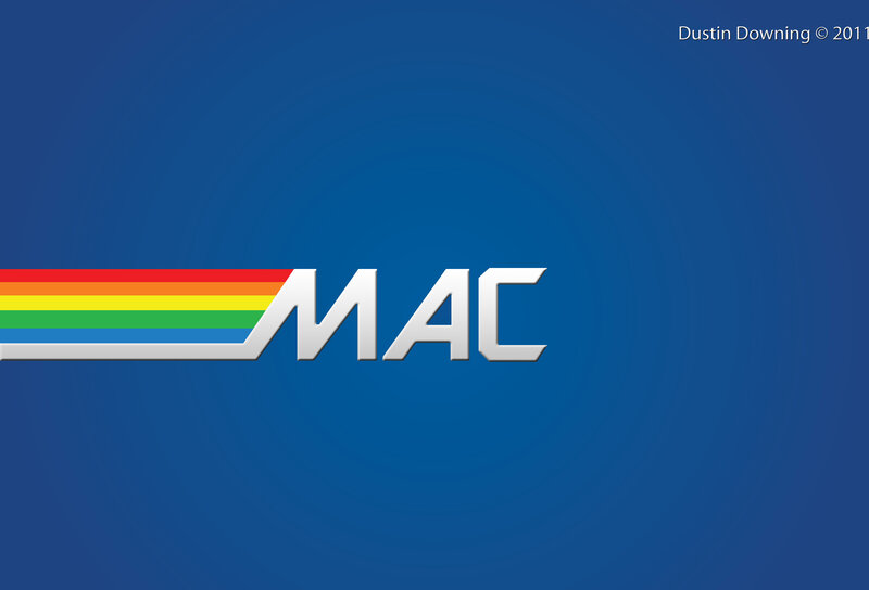 MAC Logo with Rainbow Stripes — Blue
