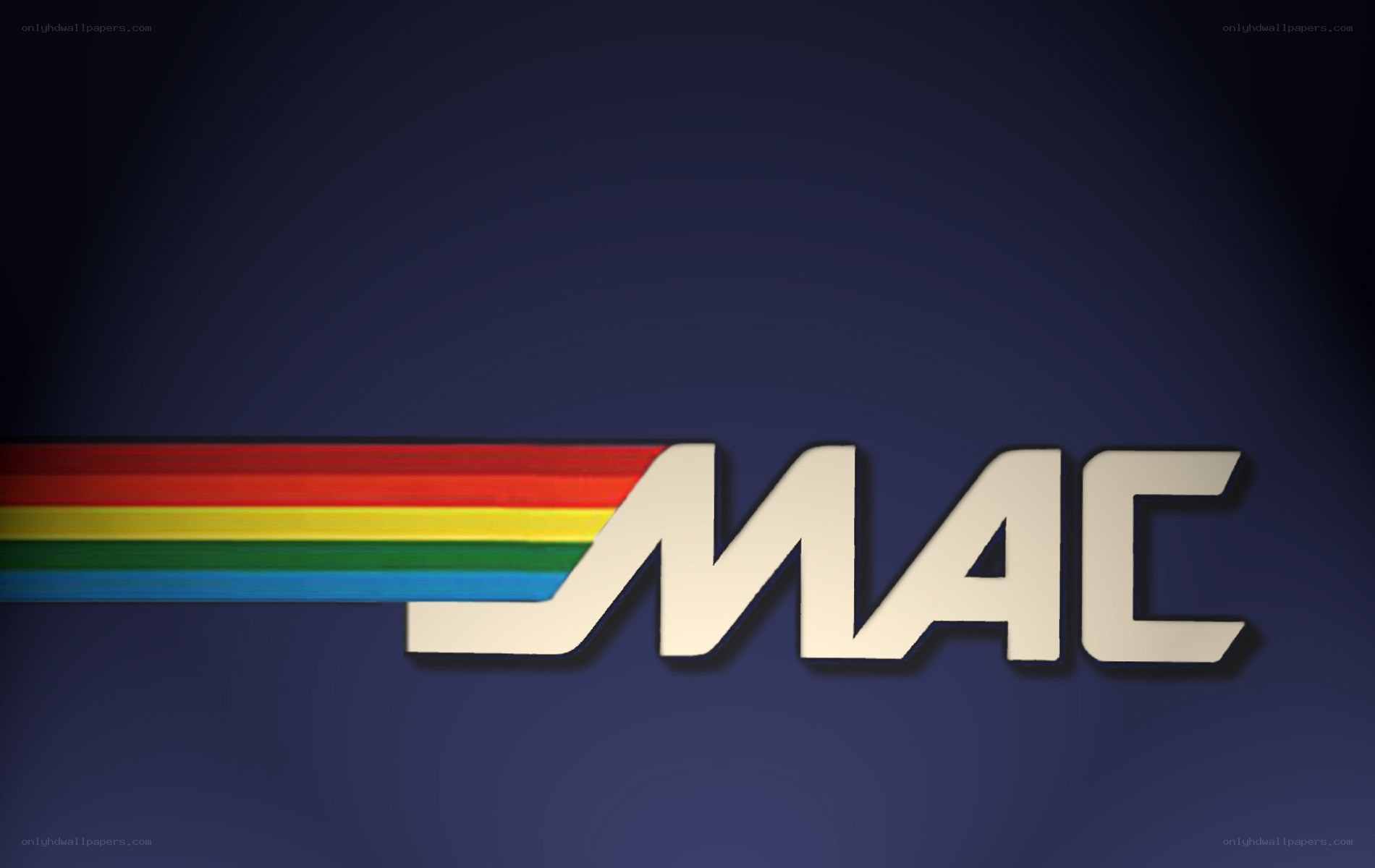 MAC logo with rainbow stripes