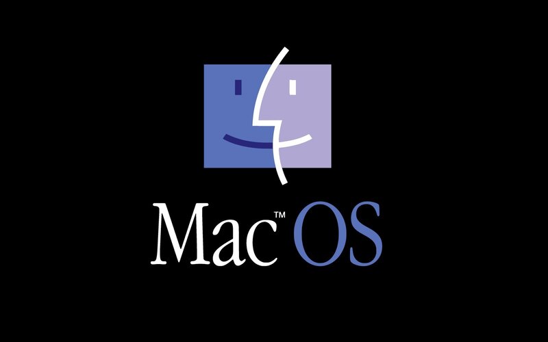 Mac OS logo on black