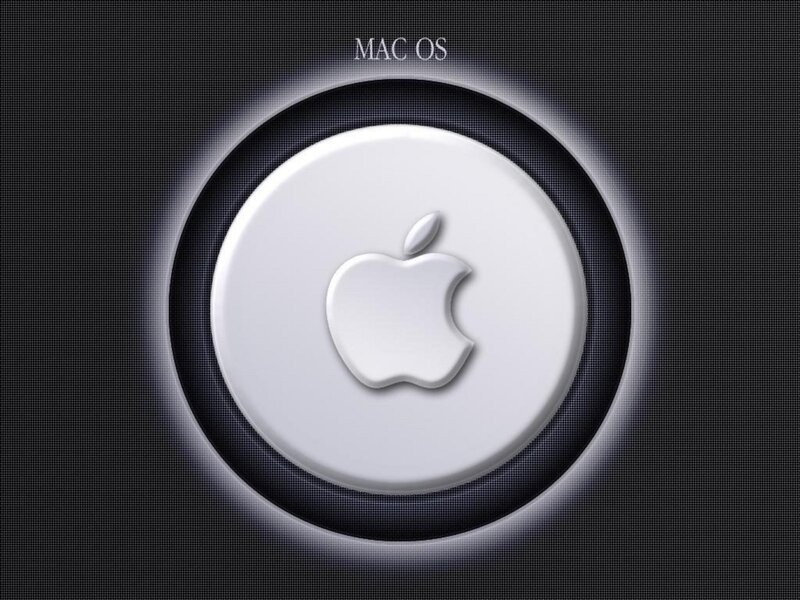 Mac OS logo on dark background