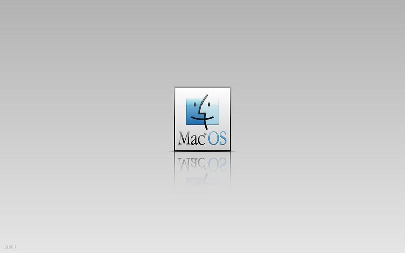 Mac OS logo on gray background