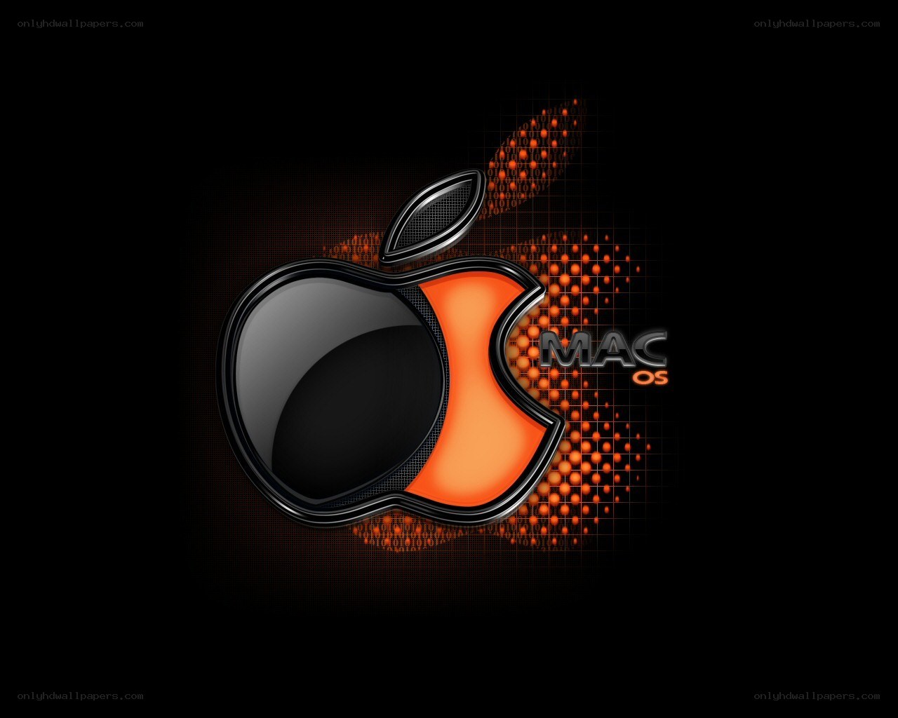 Mac OS logo with orange glow