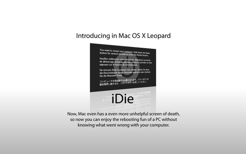Mac OS X Leopard reboot screen