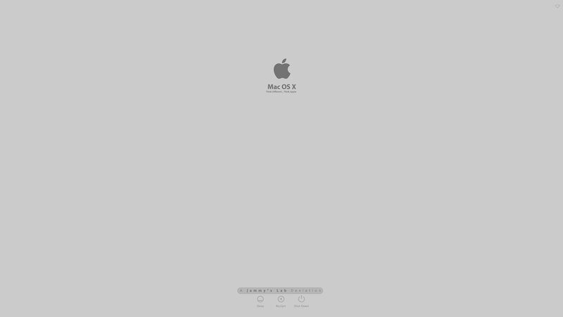 Mac OS X login screen