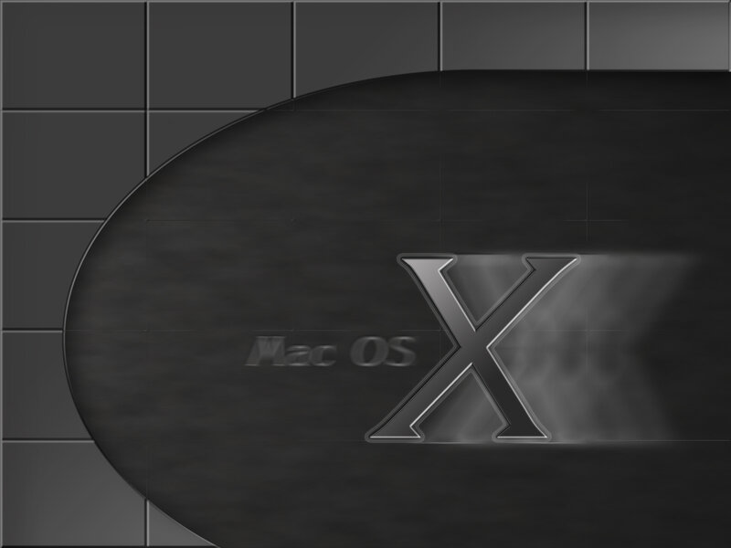 Mac OS X logo on dark background