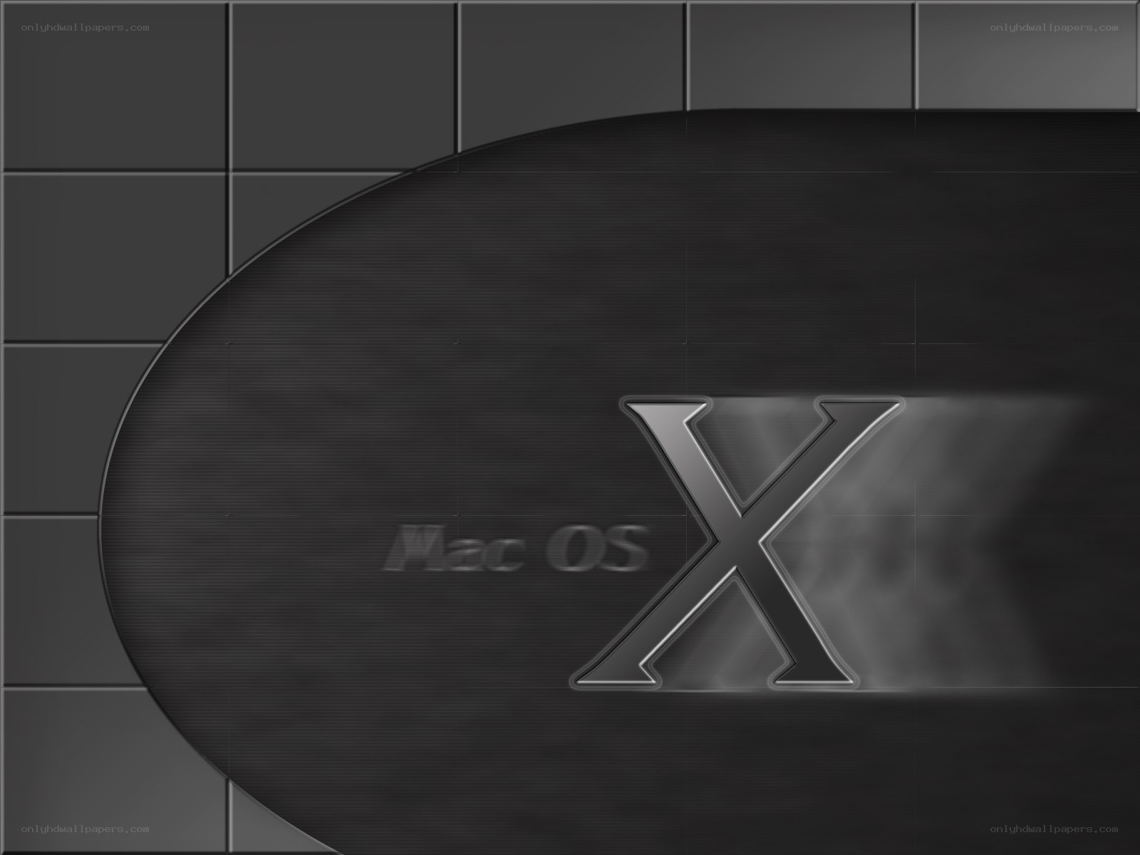 Mac OS X logo on dark background
