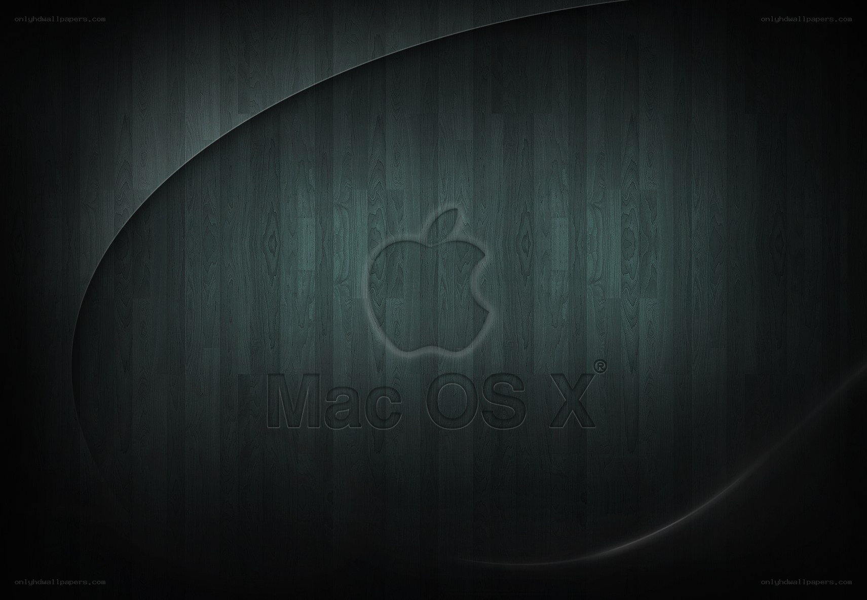 Mac OS X logo on wood