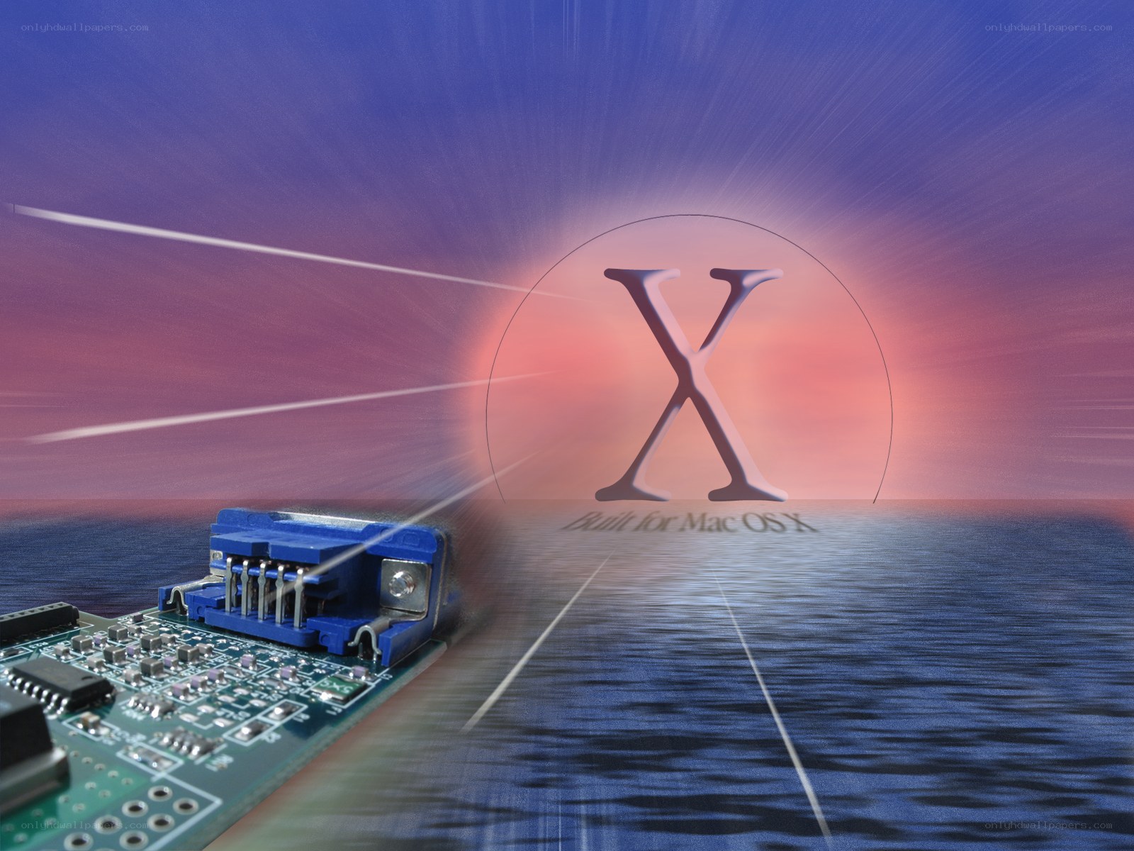 Mac OS X logo with circuit board