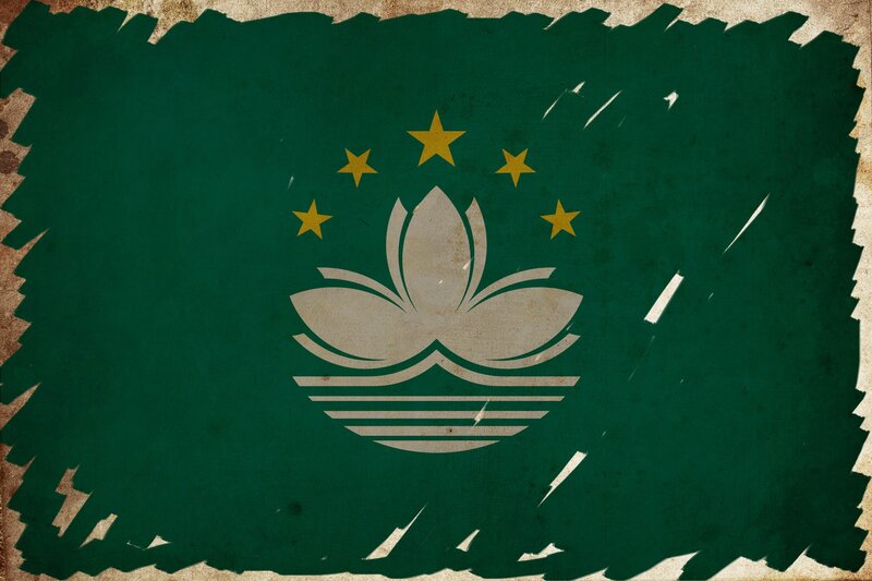 Macao flag with distressed texture
