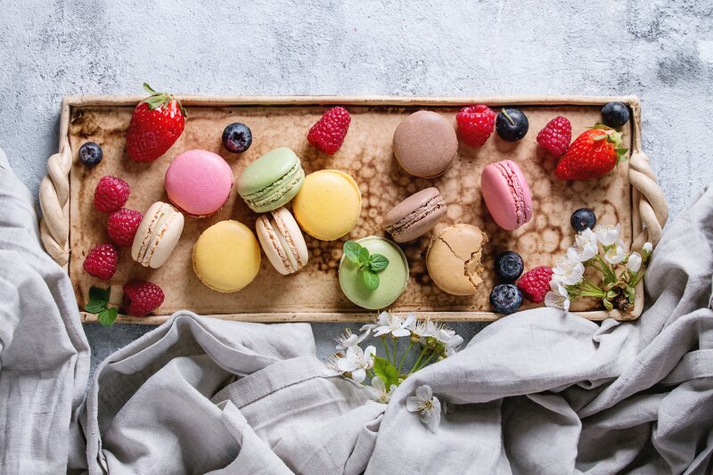 Macarons and Berries — Brown