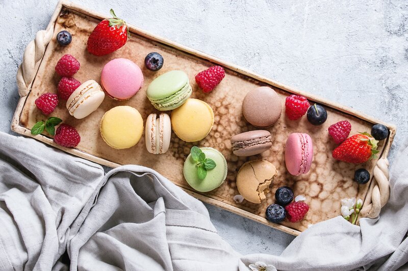 Macarons and Berries