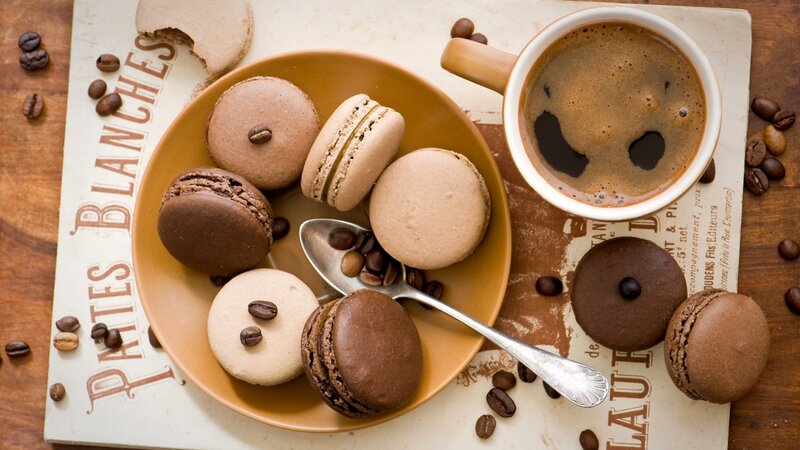 Macarons and Coffee — Brown, Calm