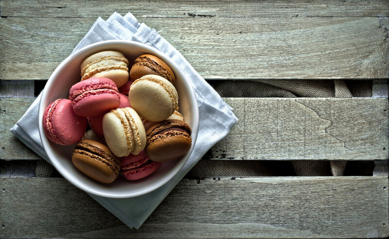 Macarons in a Bowl — White