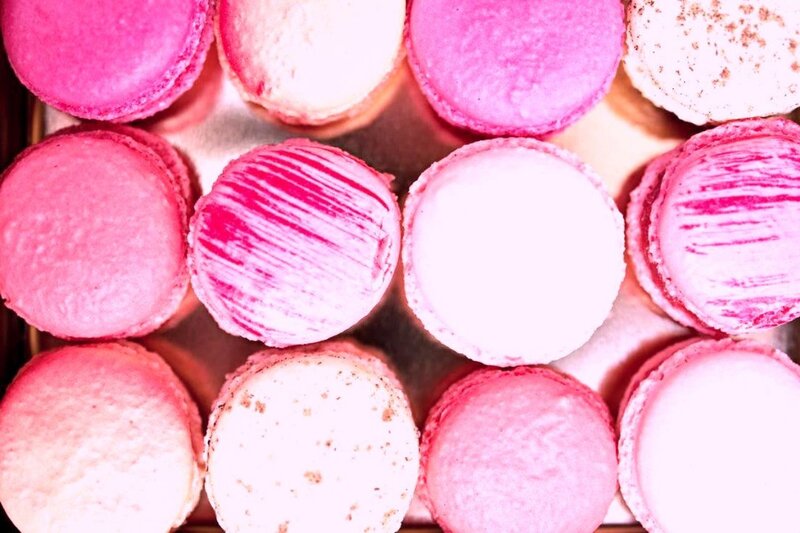 Macarons in a Box — Pink, Calm, Photograph, Dessert