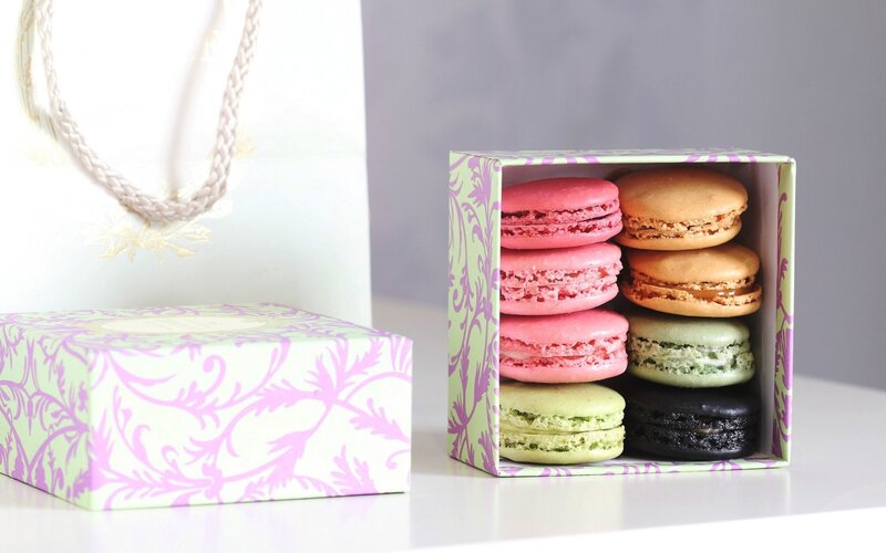 Macarons in a Box — Pink, Calm, Photograph